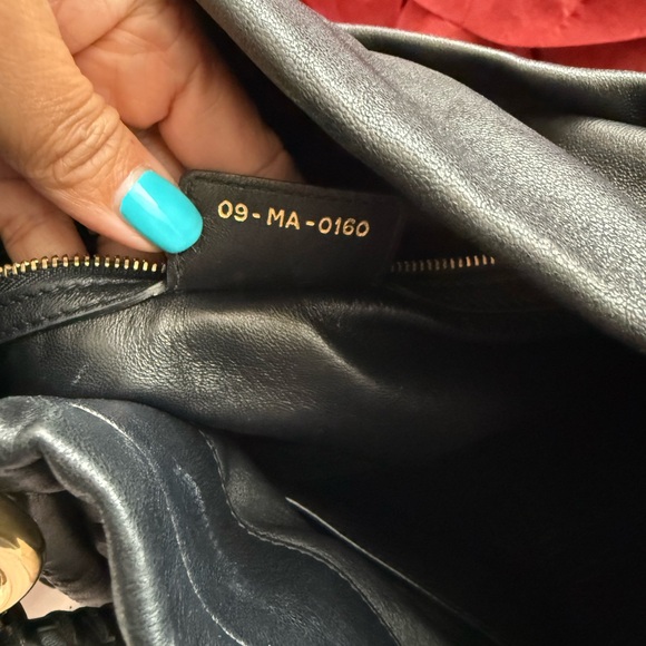 Dior Black and Gold Shoulder Bag with Pleated Design - Picture 6 of 11